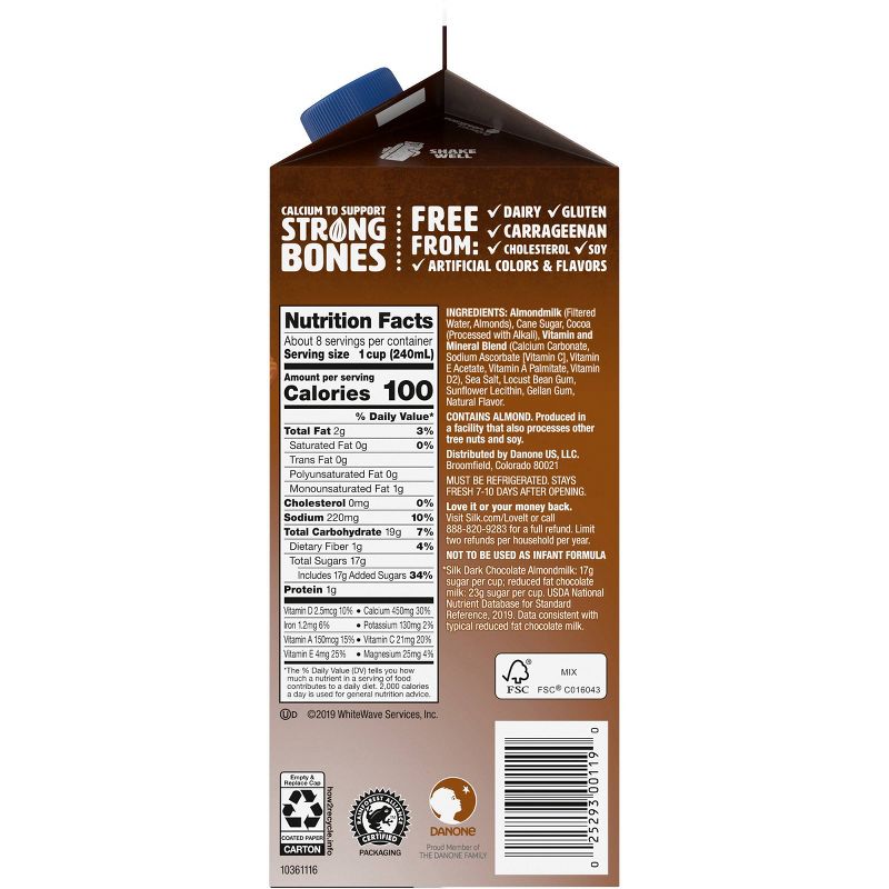 Silk Almond Dark Chocolate Almond Milk - 0.5gal