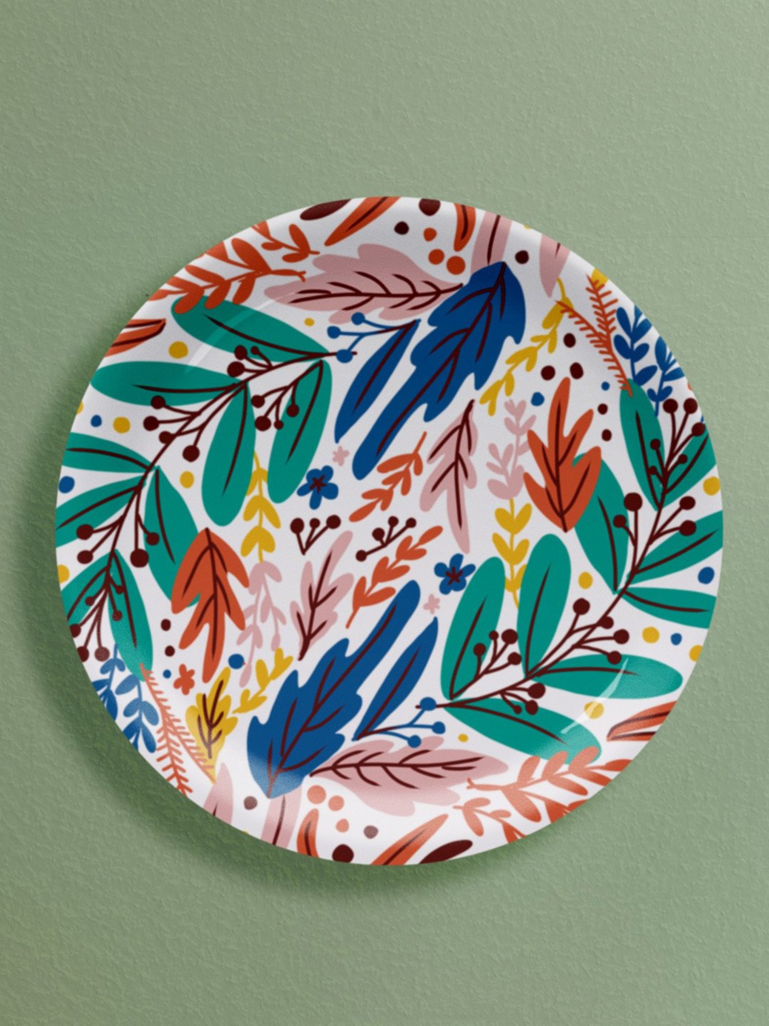 Nestroots Playful Petals Multicolour Porcelain Decorative Wall Plate