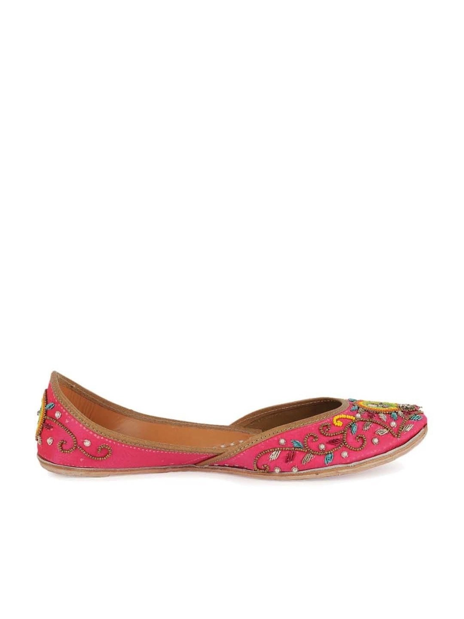 Glam Story Women's Pink Ethnic Juttis