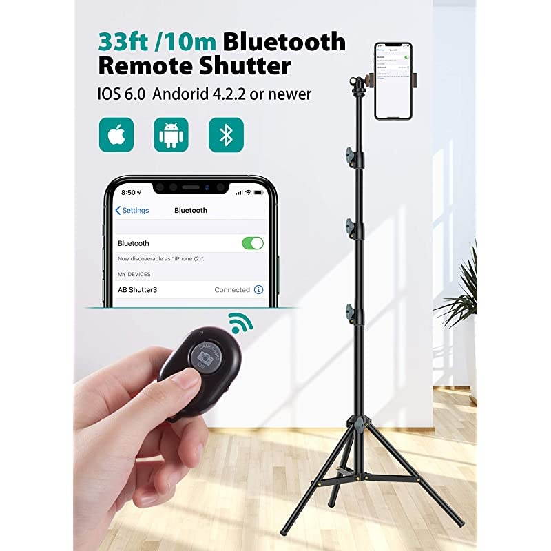 60 Phone Tripod  Universal Phone Tripod Stand with Bluetooth Remote Tripod for iPhone Heavy Duty Fully Adjustable Fits iPhone 12 Pro Max Mini 11 Xs Samsung Note 20 S20 Plus and All Phones