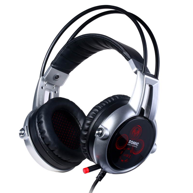 Somic E95X Vibration Computer Headset Noise Isolating Super Bass LED Mic Stereo Headset for Computer FPS Game