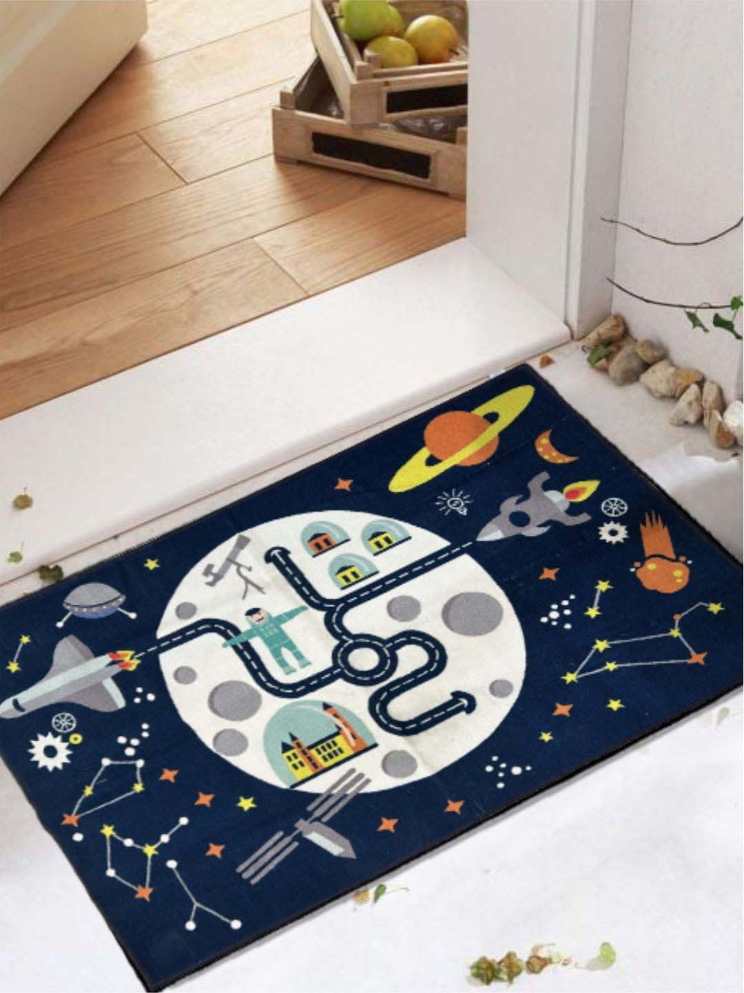 Urban Space Navy Chenille Anti-Skid Door Mat