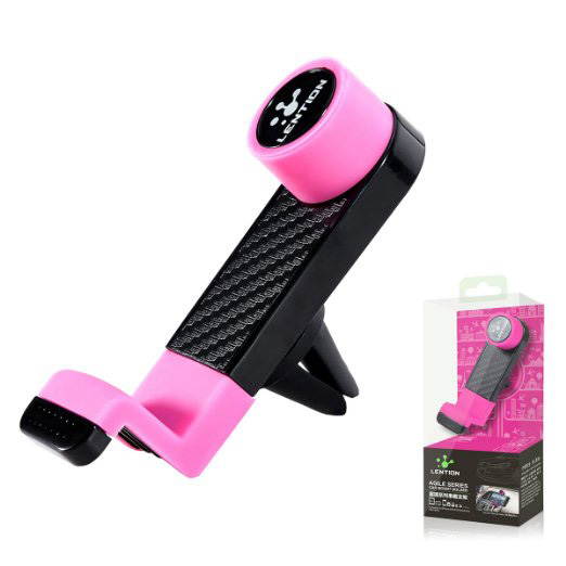 LENTION Air Vent Phone Holder, Mobile Clip Stand Car Mount for 3.5 Inch - 6 Inch iPhone, iPod, Smart Phone, PSP, GPS - Red