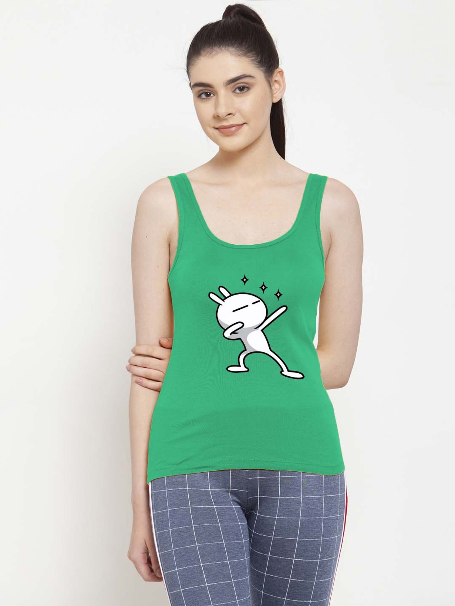 Friskers Green Printed Camisole