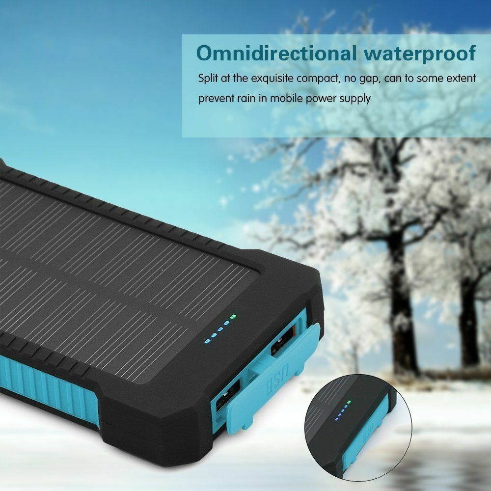 2021 9000000mAh 2 USB Portable Solar Battery Charger Solar Power Bank For Phone
