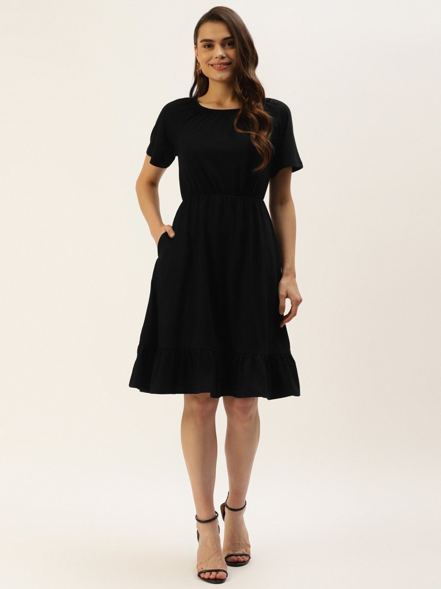 BRINNS Black Midi A Line Dress