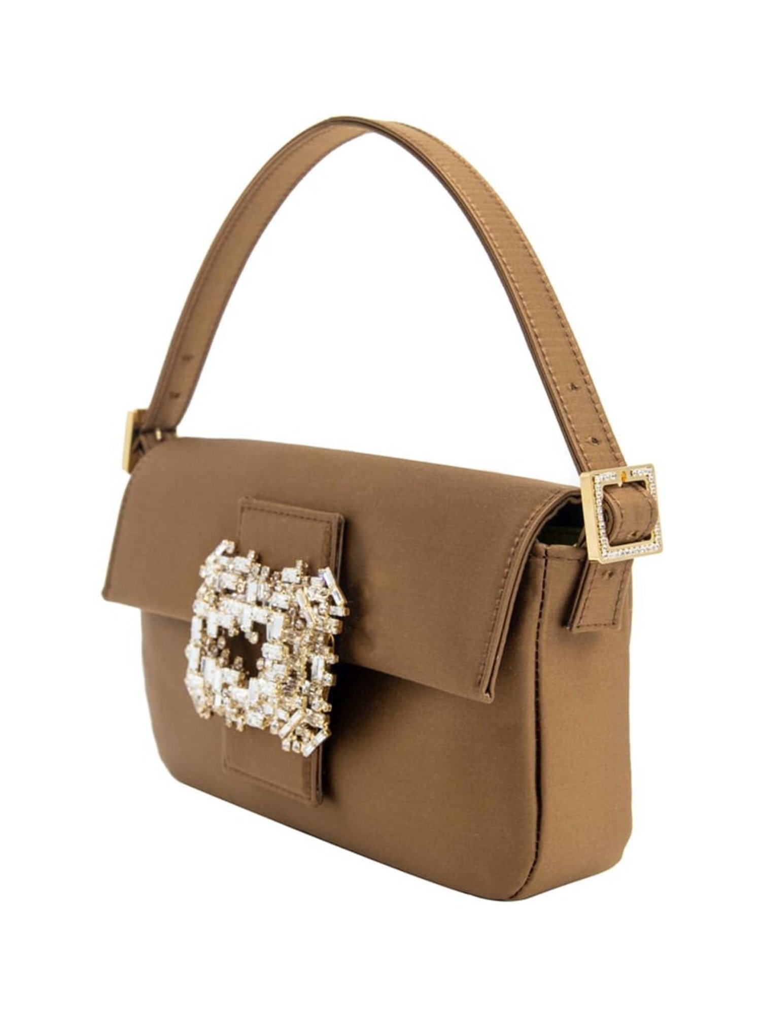 Gedebe Brown Habibi Studded Medium Shoulder Bag