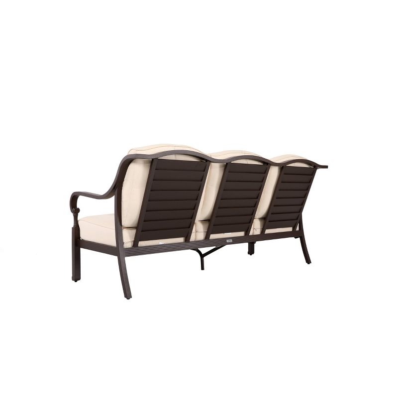 4pc Outdoor Aluminum Fire Pit Sofa Set Brown - Nuu Garden