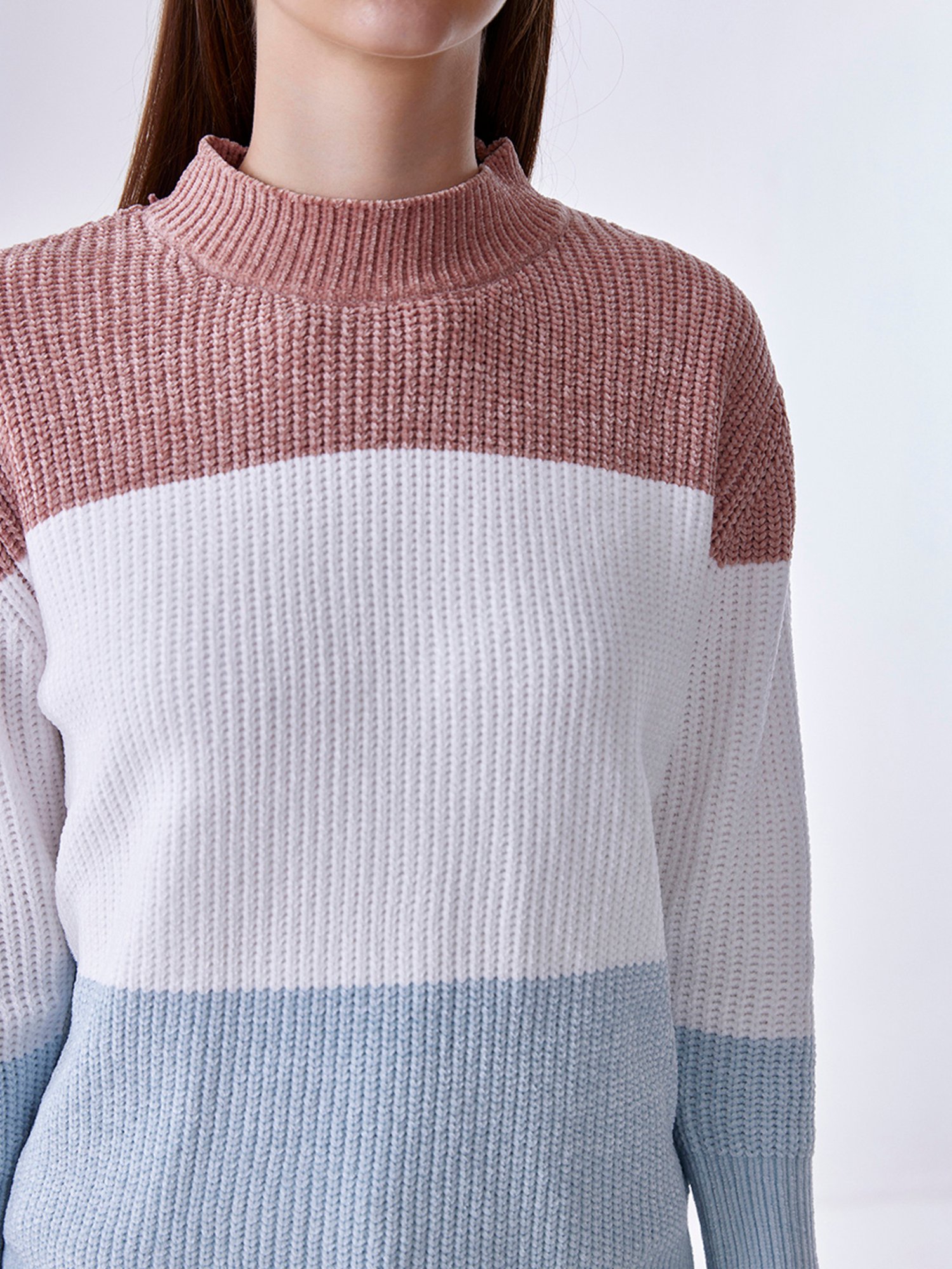 Cover Story Pink Color-Block Sweater