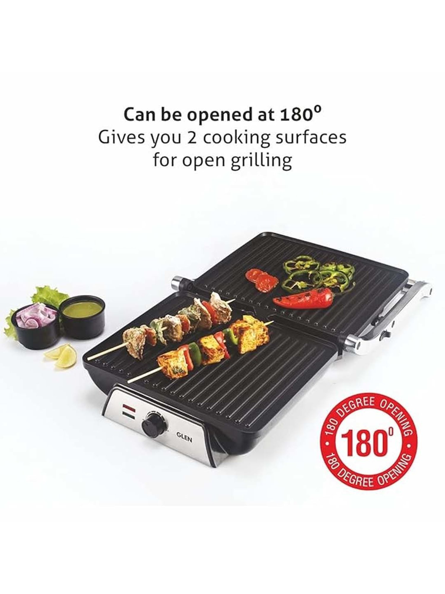 Glen 2000W Sandwich Maker with Oil Collector Tray