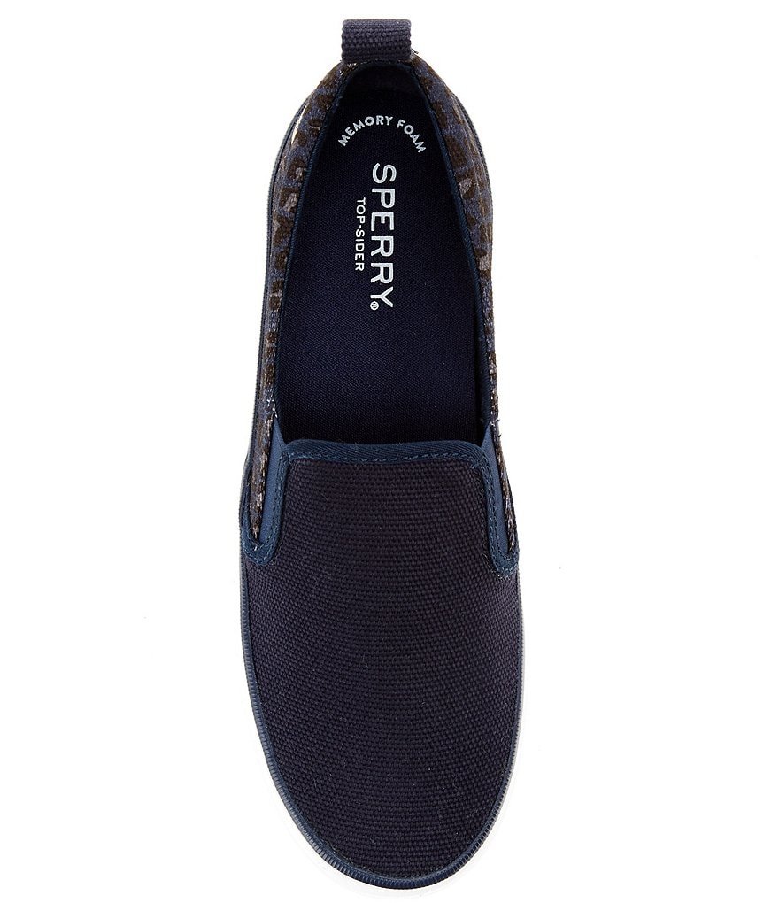 Sperry Women's Crest Twin Gore Leopard Print Slip-On Sneakers