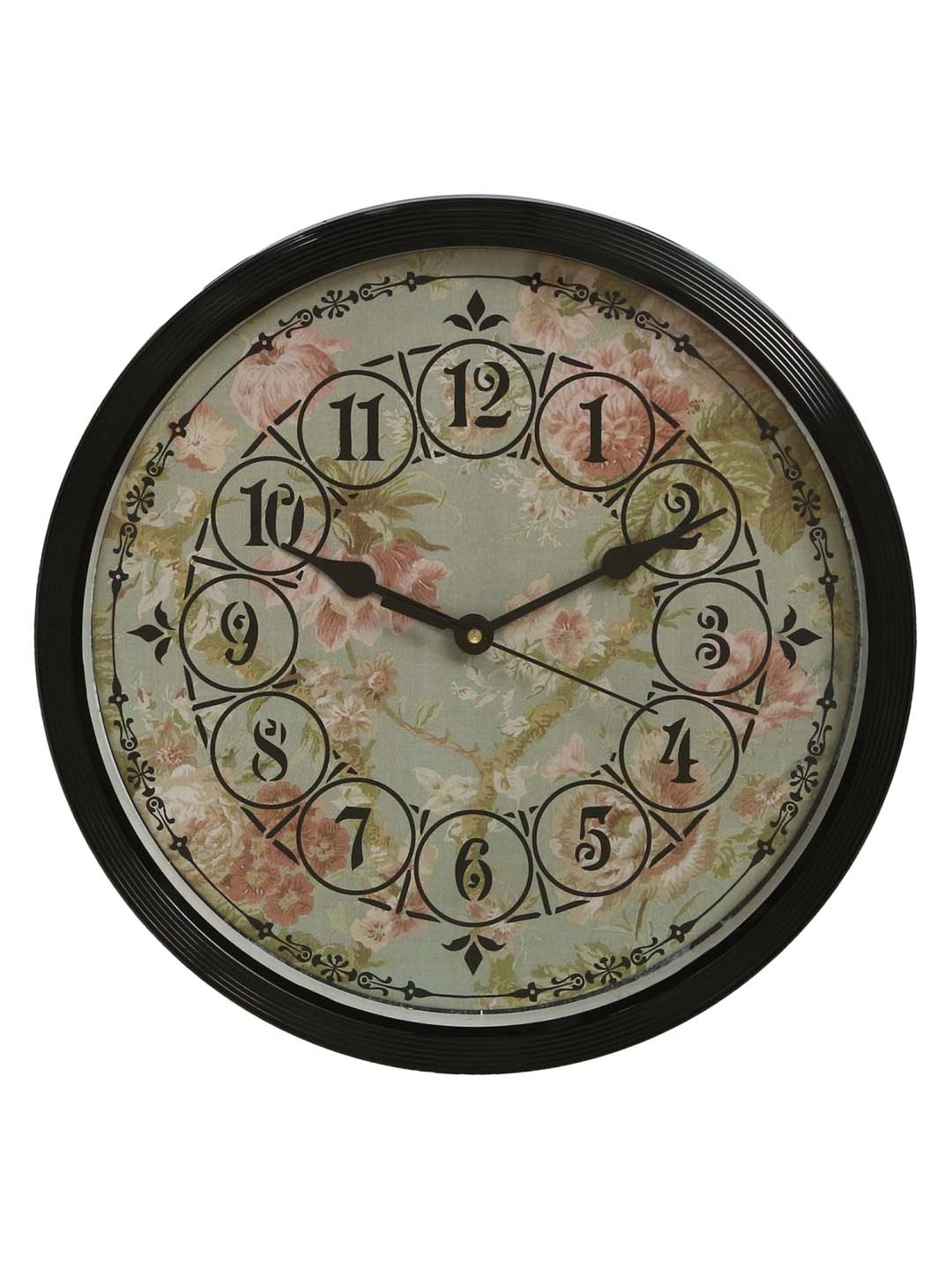 eCraftIndia Designer Round Analog Black Wall Clock