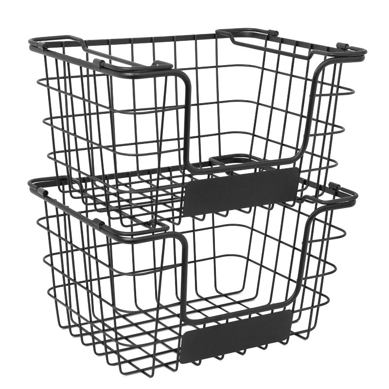BirdRock Home Set of 2 Stacking Market Baskets