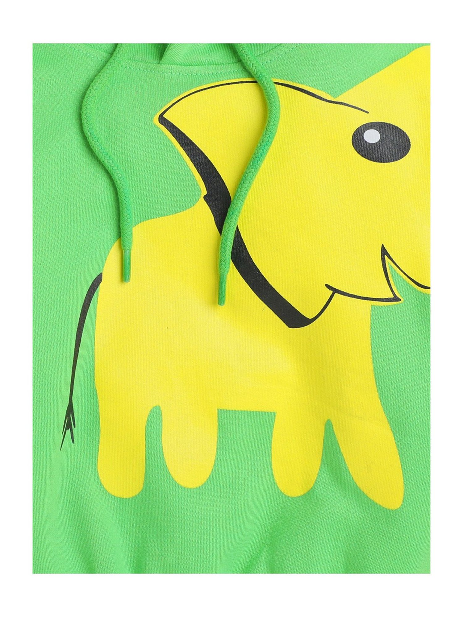 Bumzee Kids Green Printed Full Sleeves Sweatshirt