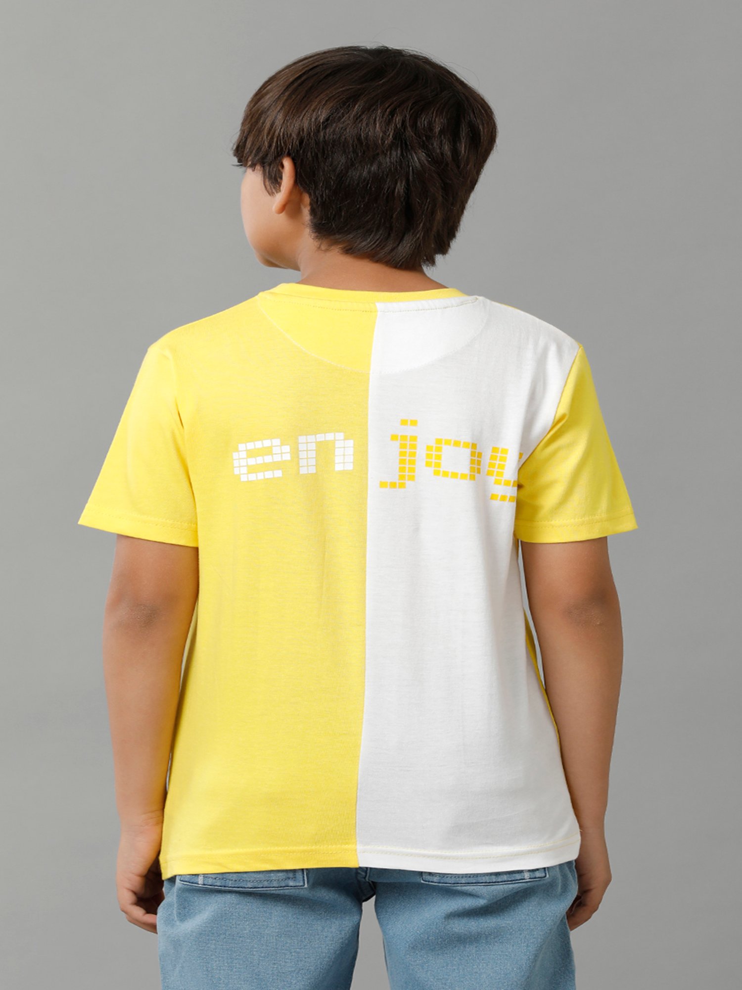 Under Fourteen Only Kids Yellow Printed T-Shirt