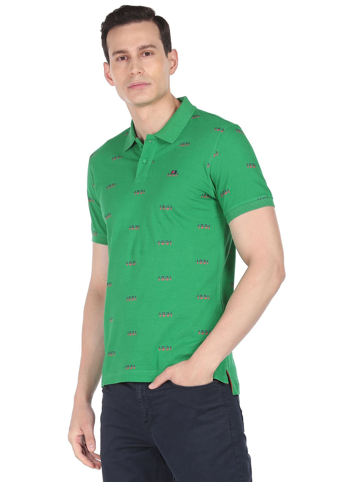 AD by Arvind Green Polo T-Shirt