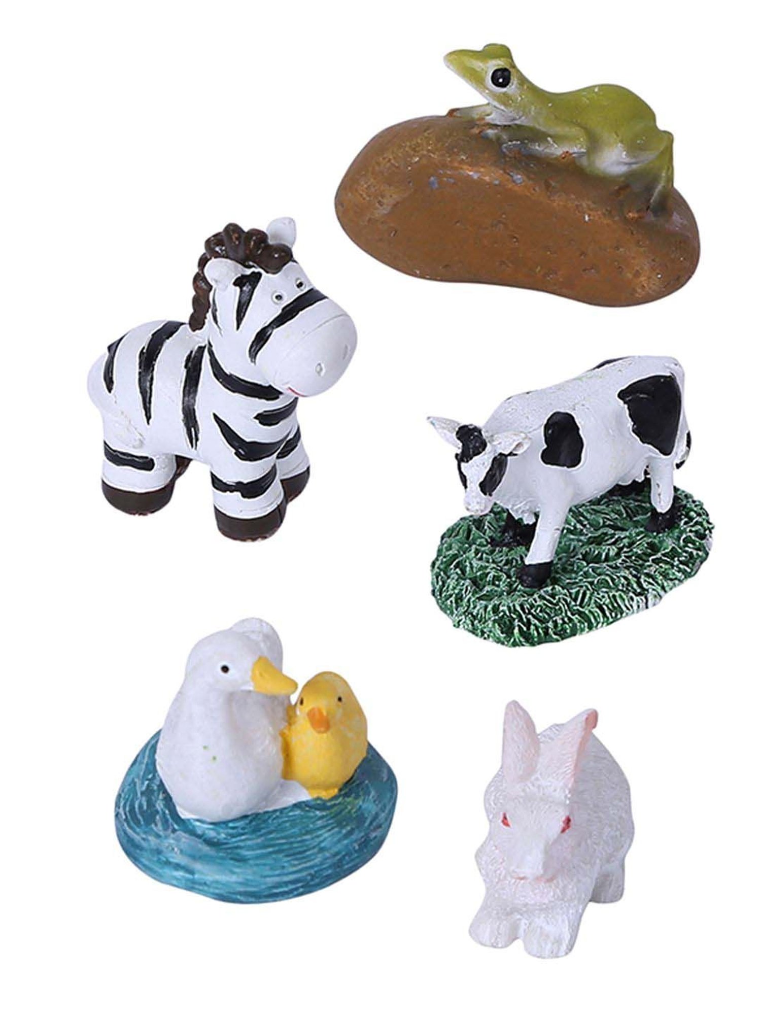Tayhaa Multicolor Resin Animal Showpiece - Set of 5
