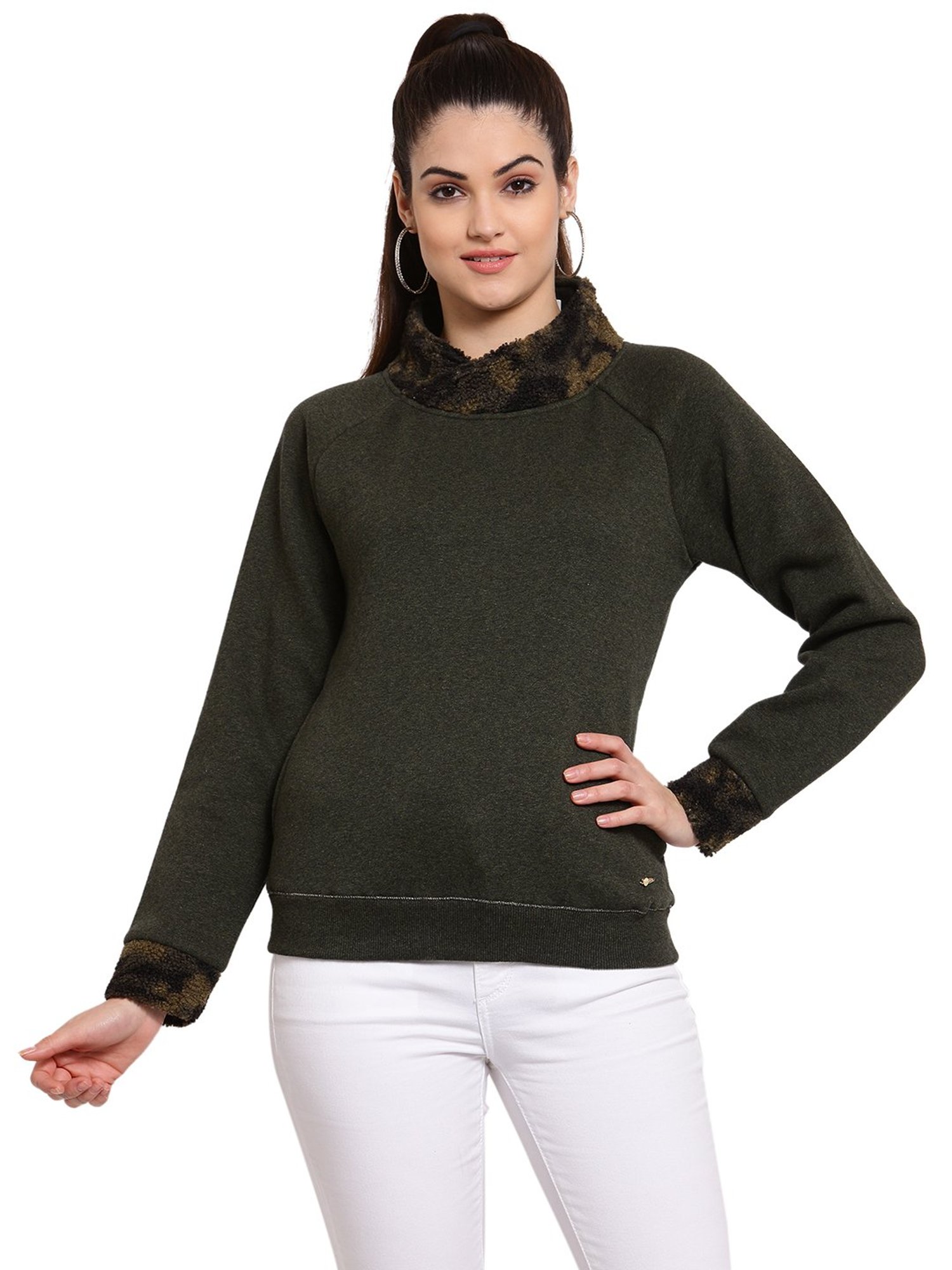 Juelle Green Full Sleeves Sweatshirt