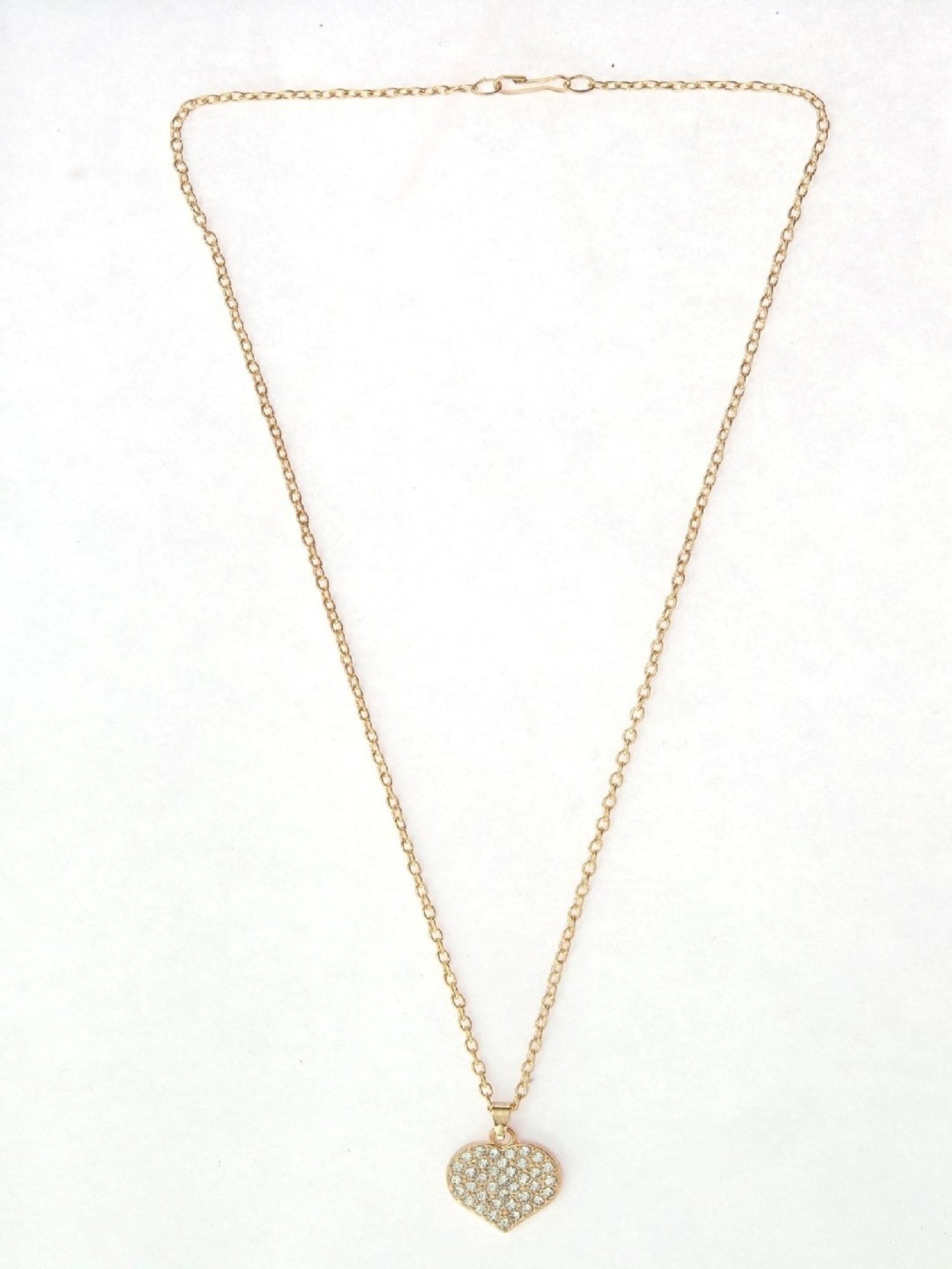 Jewelz Trendsetting Gold Western Necklace With Delicate Heart Hanging Charm for Women