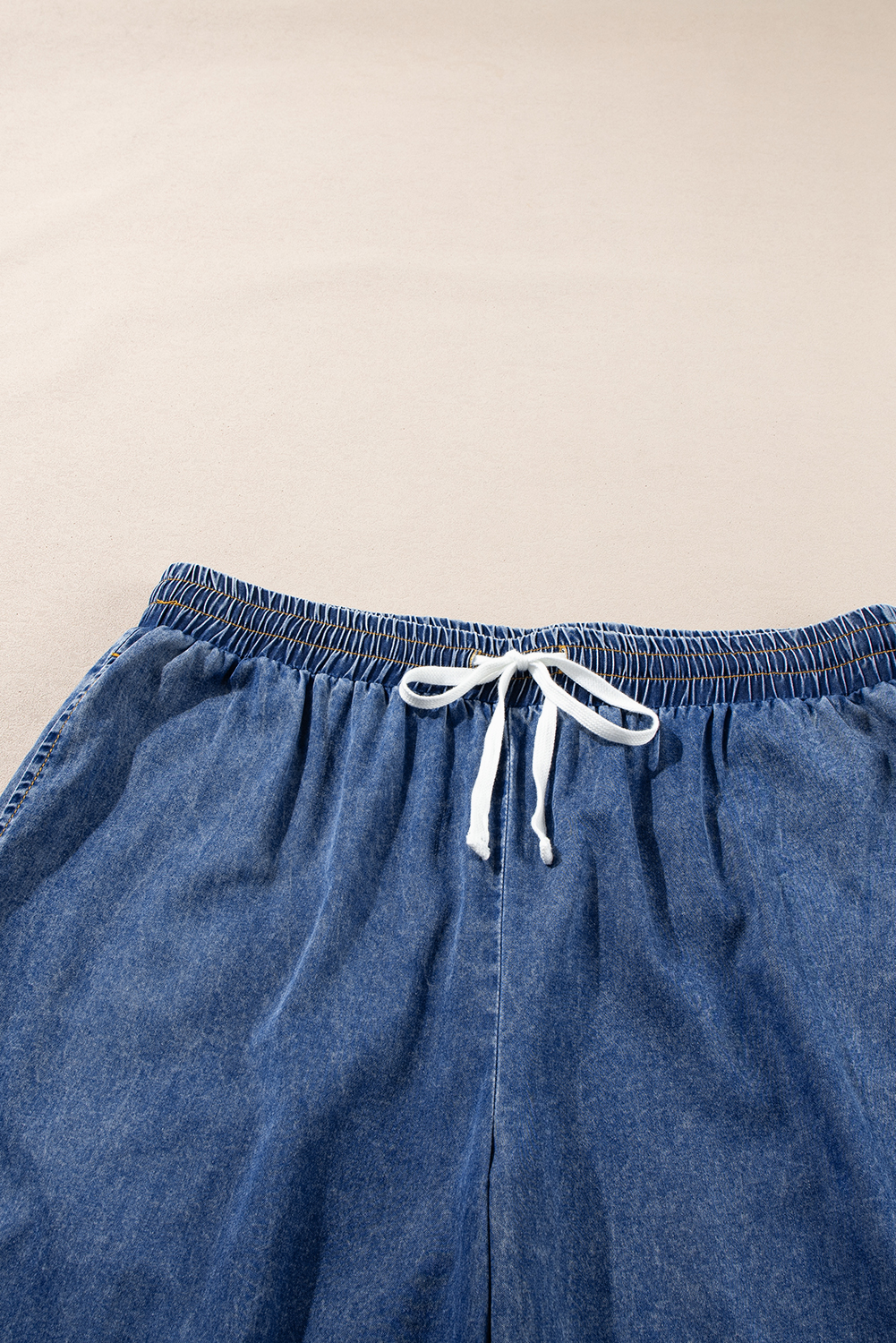 Dark Blue Plus Size Stitching Washed Flare Jeans