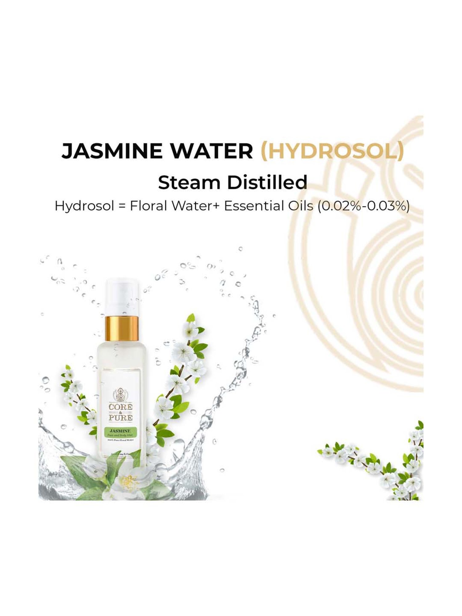 CORE & PURE Jasmine Water Face and Body Mist - 50 ml