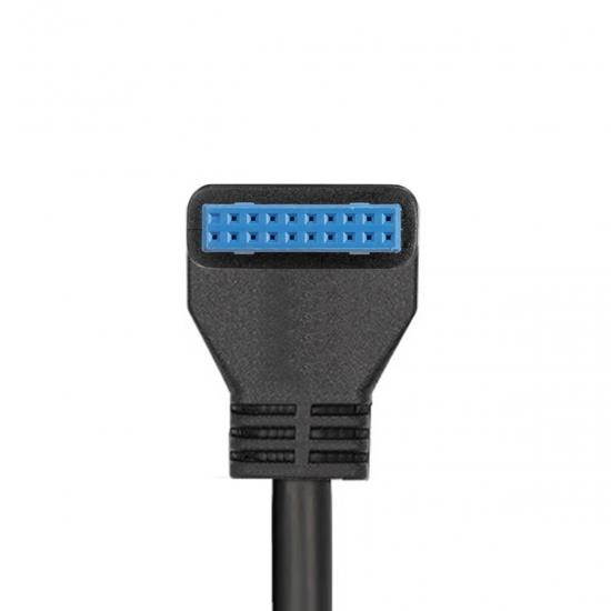 Xiwai USB 3.0 Single Port A Female Screw Mount Type to Down Angled Motherboard 20pin Header Cable 90 Degree