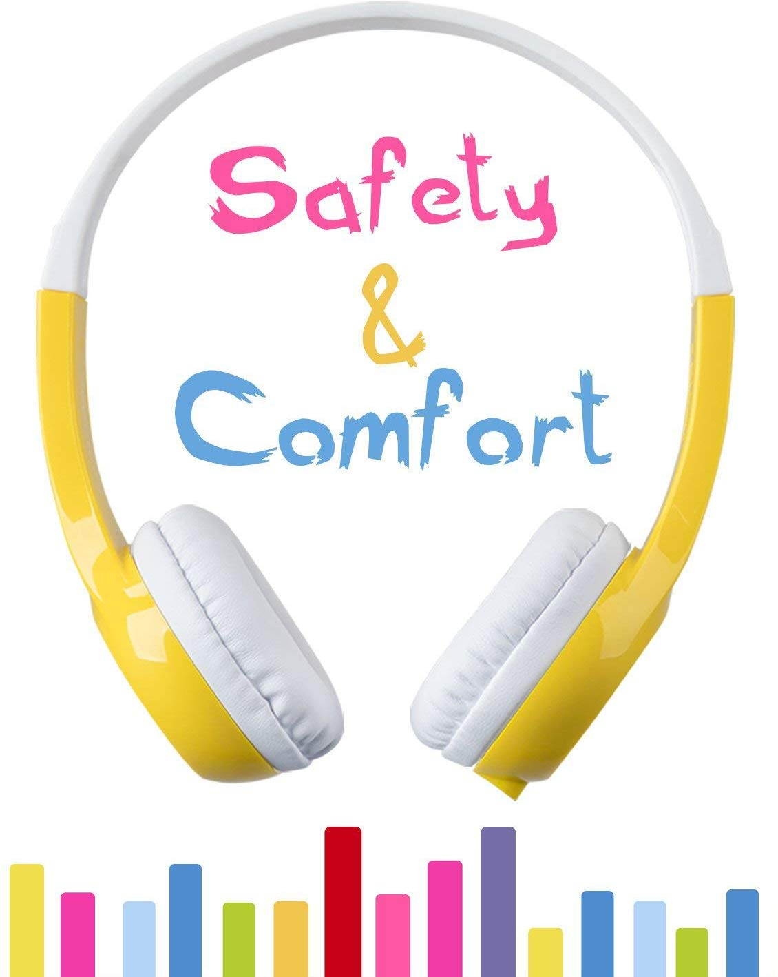 Mimoday Kids Headphones (Upgraded) with 85dB Volume Limited Hearing Protection Durable, Comfortable & in Line Mic, Kids Friendly Safe Food Grade Material, Great for School| for iPad, Fire, All Tablets