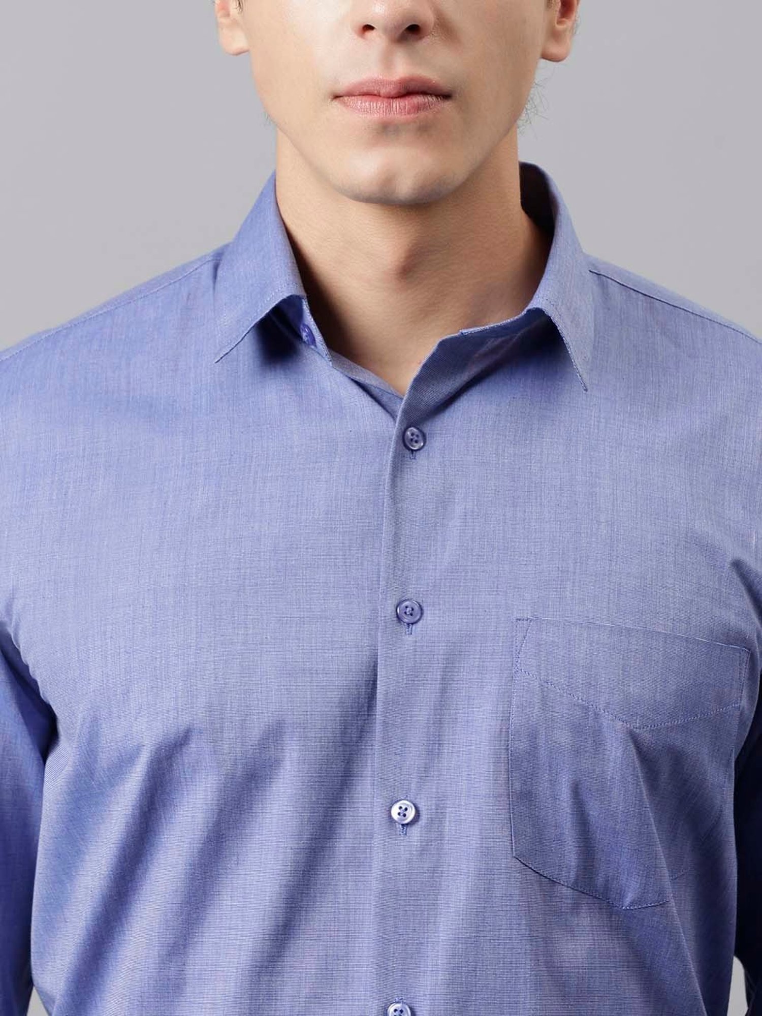 English Navy Blue Slim Fit Shirt