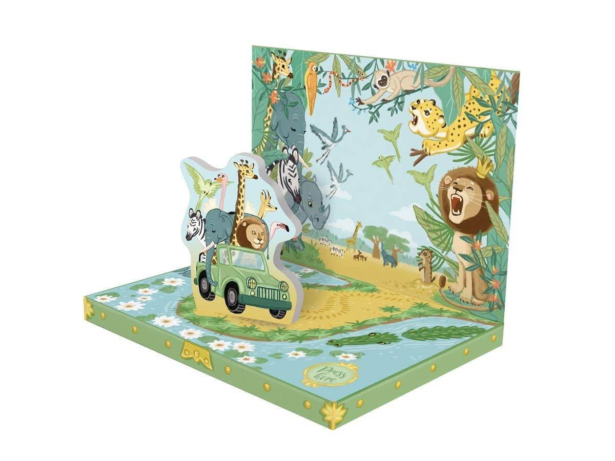 My Design Co.Music Box Card 3D Pop Out, 6 x 4.75-Inches, Jungle Adventure