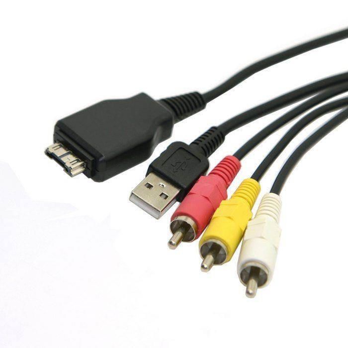 USB AV Cable for Sony VMC-MD2 Cyber-shot DSC-HX1 RCA DSC-H20 DSC-W290 DSC-W220