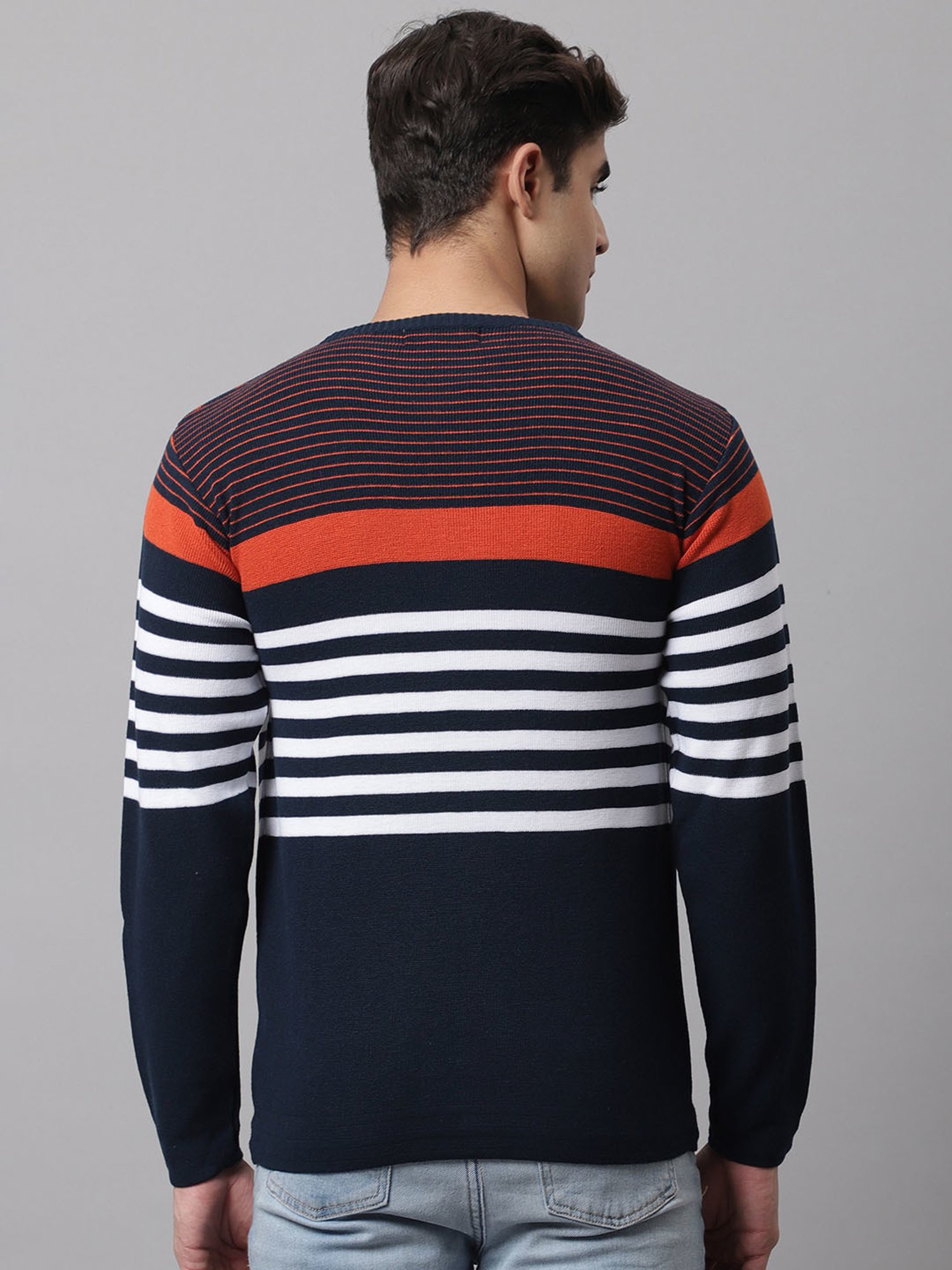 Cantabil Multicolor Regular Fit Striped Sweater