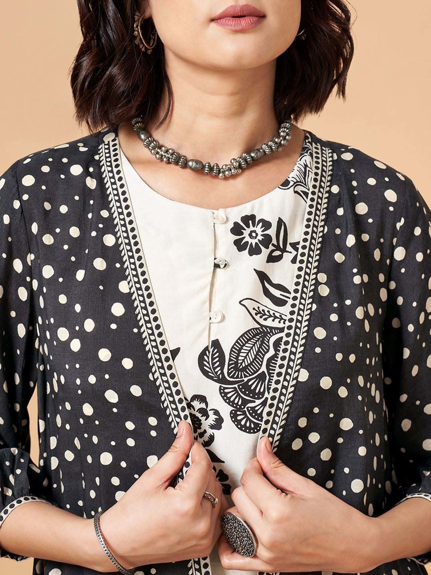 Marigold Lane Moonless Night Printed Long Cape