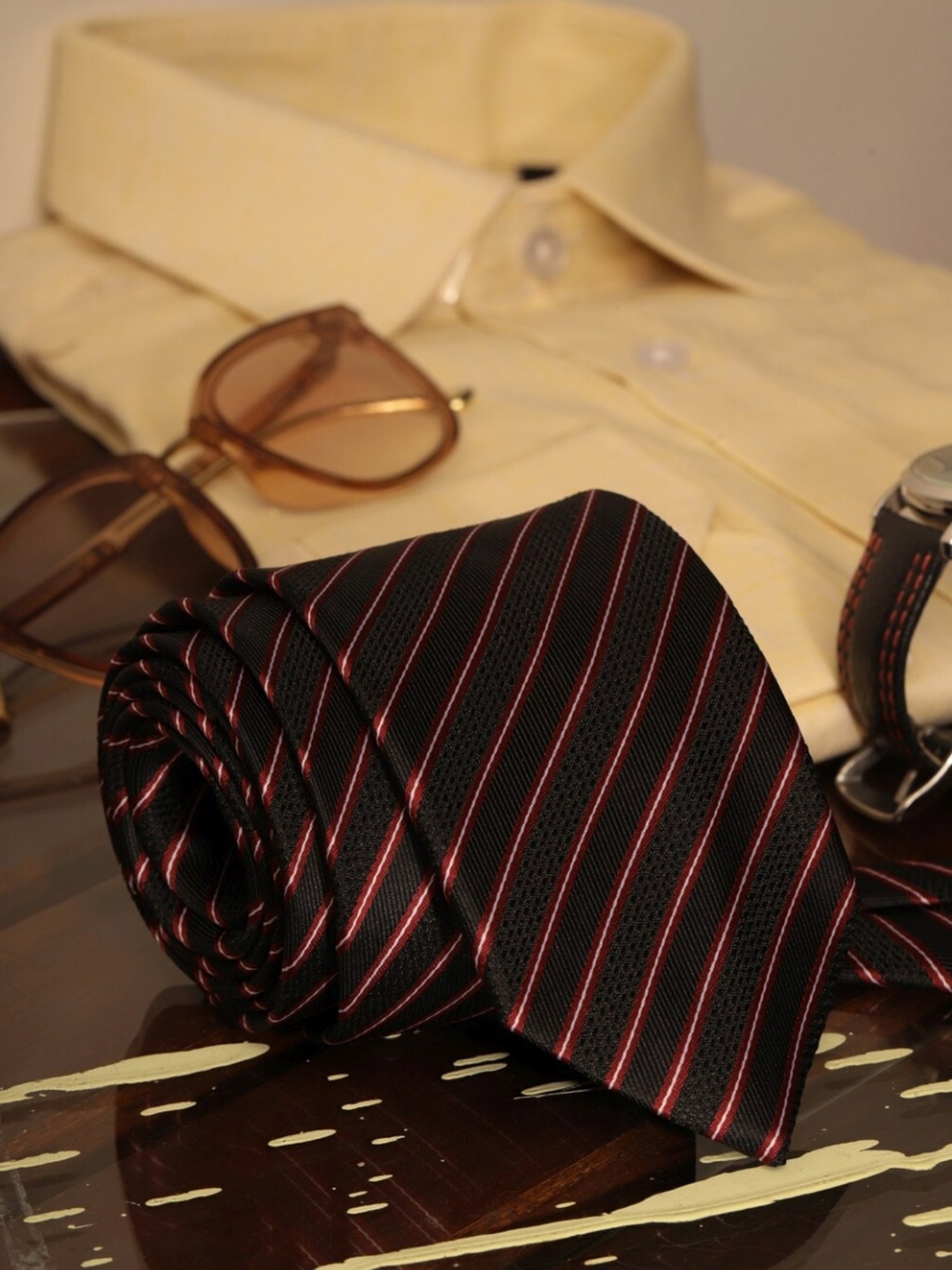 CHOKORE Yellow and Blue Printed Tie