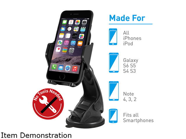 Macally Black Suction Cup Mount For iPhone, iPod, Cell Phone, MP4, GPS MGRIP2