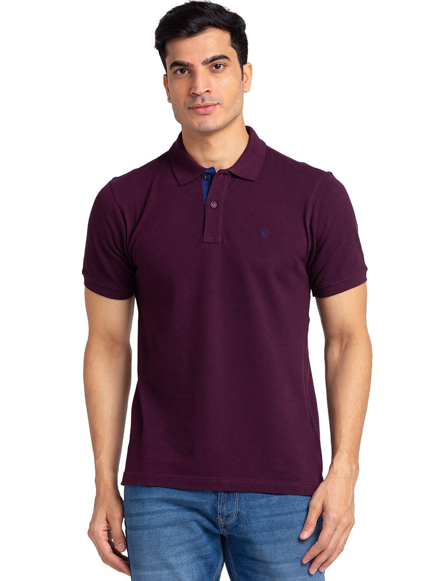 Raymond Wine Regular Fit Polo T-Shirt