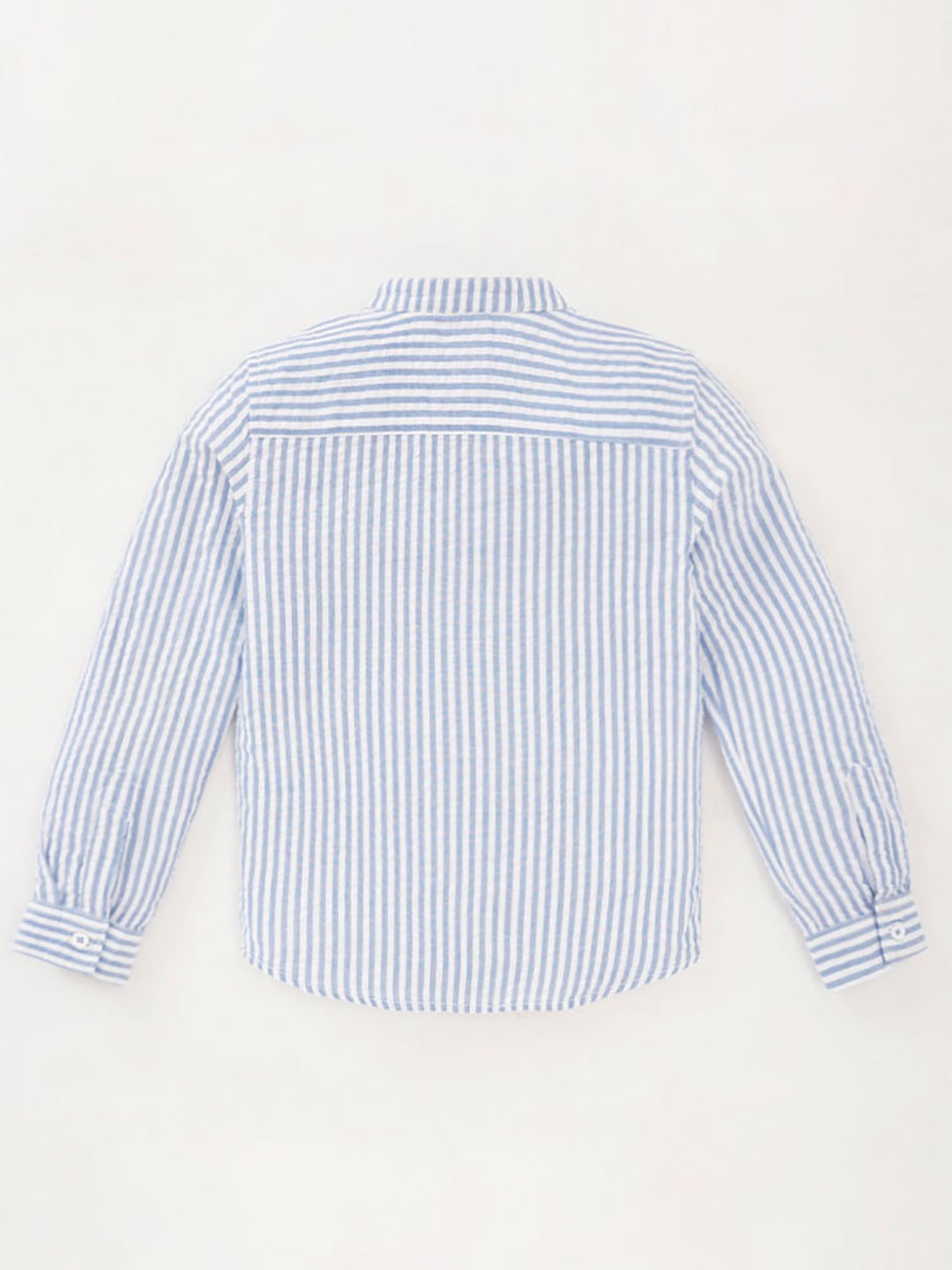 Ed-a-Mamma Kids Blue Striped Full Sleeves Shirt