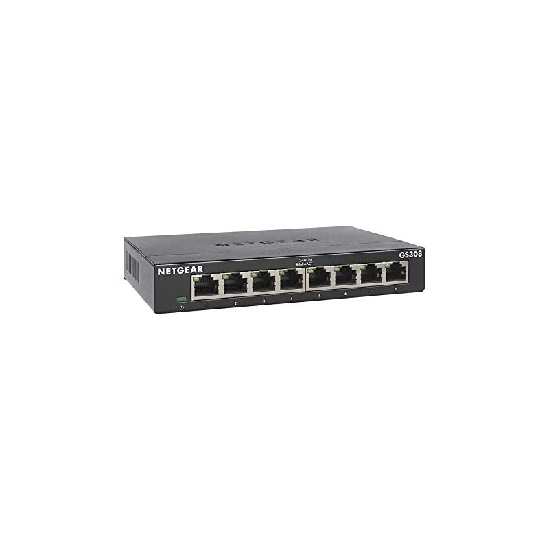 8Port Gigabit Ethernet Unmanaged Switch GS308 Home Network Hub Office Ethernet Splitter PlugandPlay Fanless Metal Housing Desktop or Wall Mount