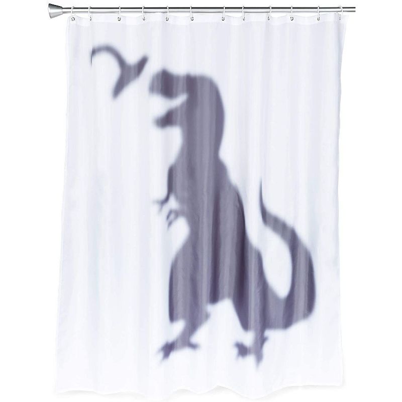Okuna Outpost T Rex Dinosaur Shower Curtain Set with 12 Hooks for Bathroom (70 x 71 In)