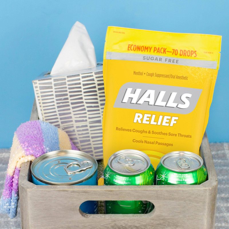 Halls Sugar Free Cough Drops - Honey Lemon - 70ct