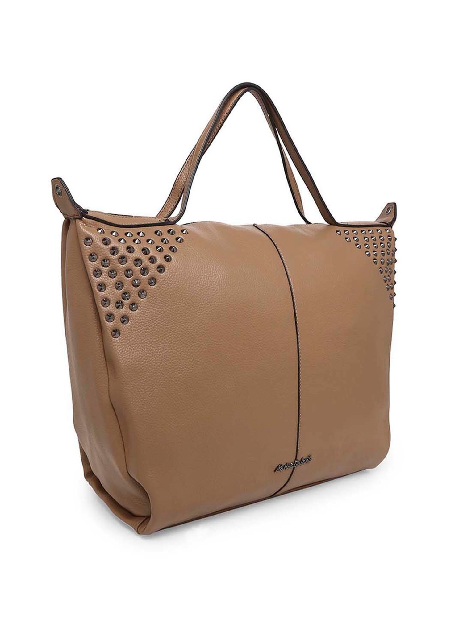 Marina Galanti Beige Rivets Medium Tote Handbag