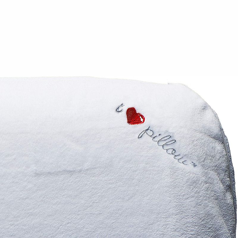 I Love Pillow Ergonomic Head Neck Contour Sleeping Pillow with Memory Foam Core and Removable Machine Wash Cover, King Sized, White