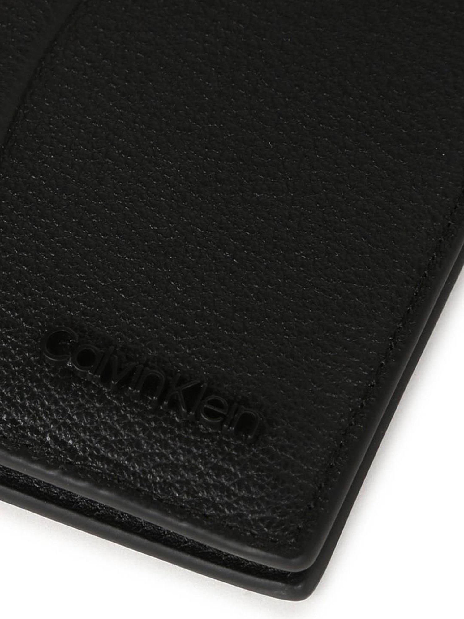 CALVIN KLEIN Black Pebble Textured Bi Fold Wallet