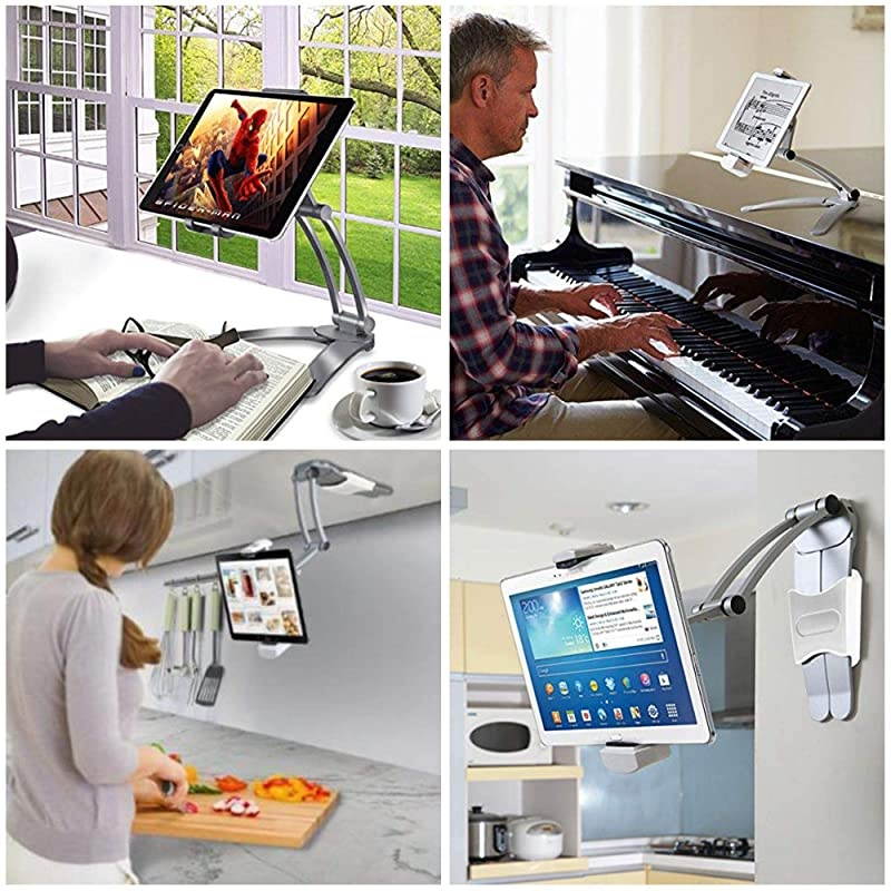 Tablet313quot Aluminium Holder Stand Mount Compatible with IPAD AIRMiniIPAD PRO 129MS Surface Book 2 135quot for Desk Office KitchenStore Kiosk Wall MountRestroomEtc Black