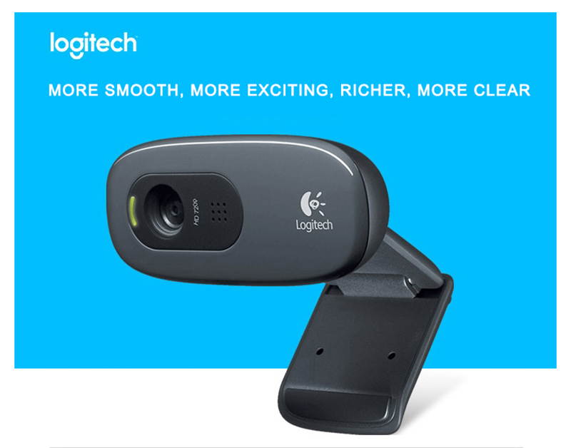 Original Logitech C270 HD 720P Webcam Gaming Auchor Live Broadcast Web Camera Built-in Micphone Network Video Conference Camera for Computer laptop PC Web Chat Camera