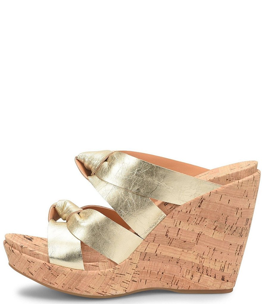 Kork-Ease Sammi Leather Knot Cork Wedge Sandals