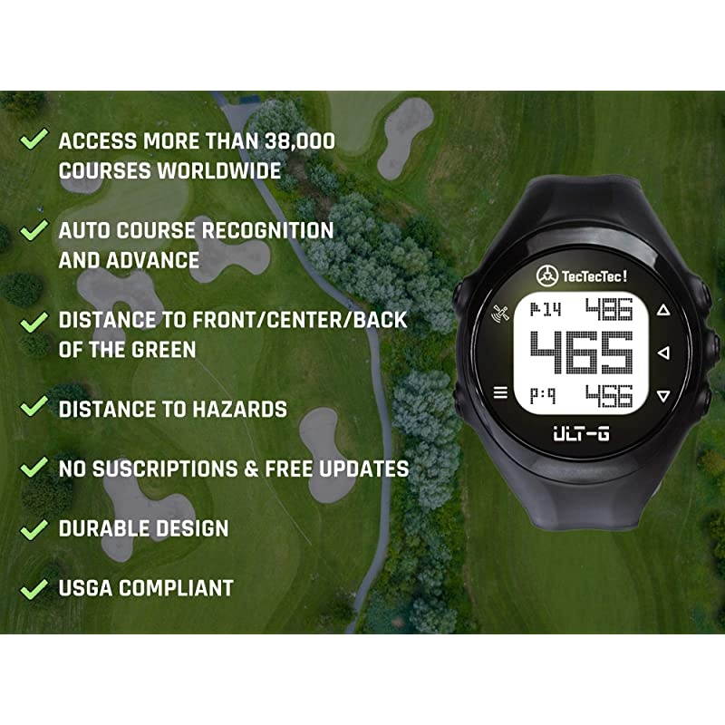 ULT-G Golf GPS Watch, Preloaded Worldwide Courses, Lightweight, Simple, Easy-to-use Golf Watches