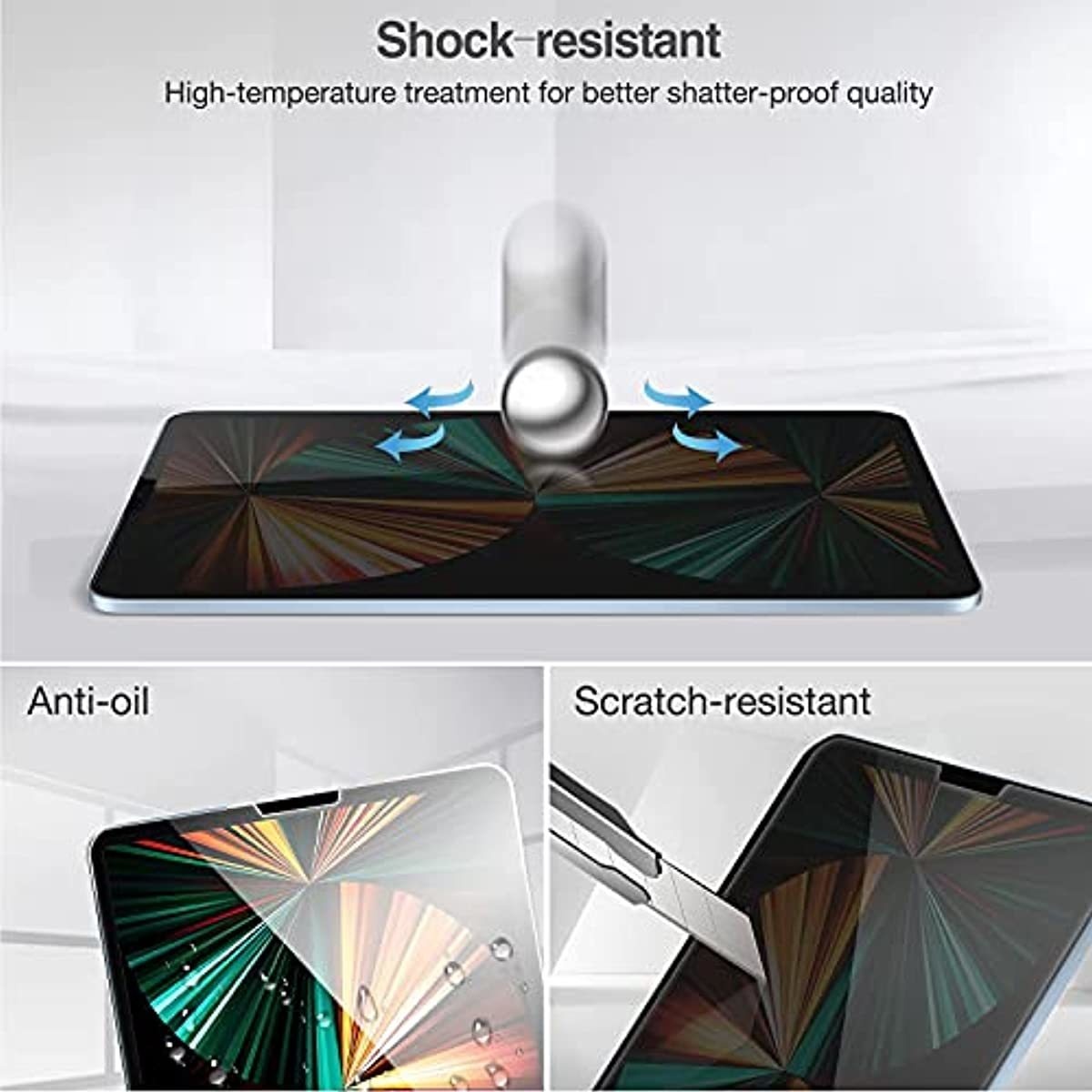 ProCase iPad Pro 12.9 Case 2 [Support Apple Pencil 2 Charging] Bundle with iPad Pro 12.9 Inch Privacy Screen Protector 2 2018