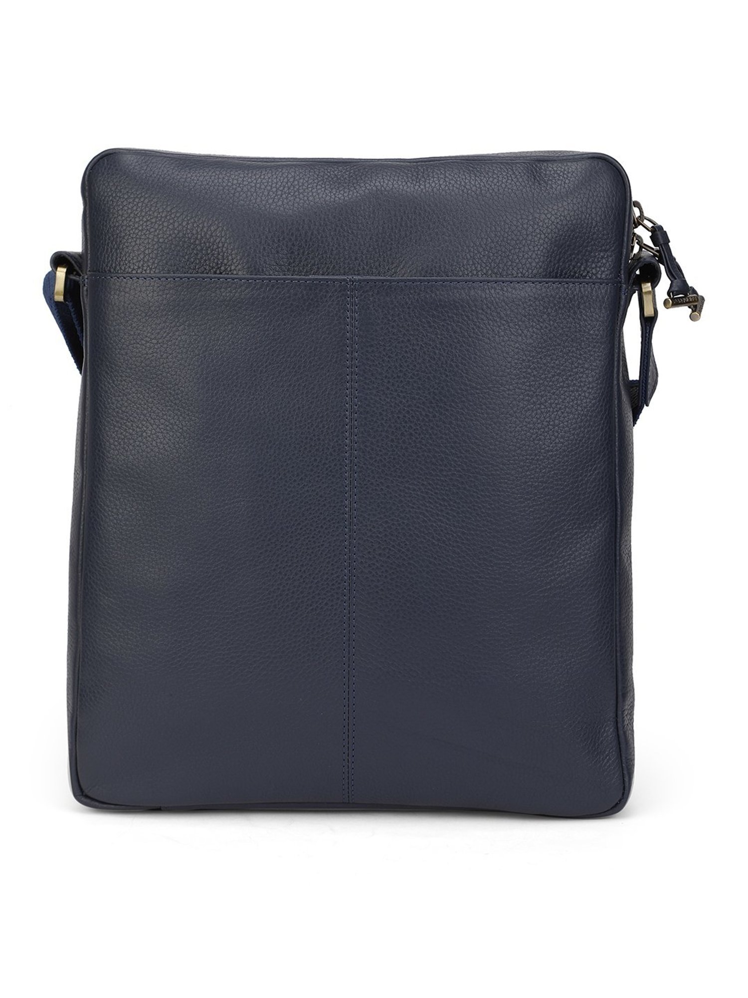 HiLEDER Brown Textured Small Leather 12 inch Cross Body Bag