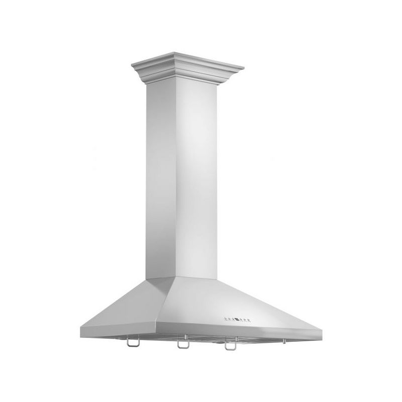 h 400 CFM Mount Wall Ductless Crown Molding Range Hood with LED Lights and 4 Speed Exhaust Fans, Stainless Steel
