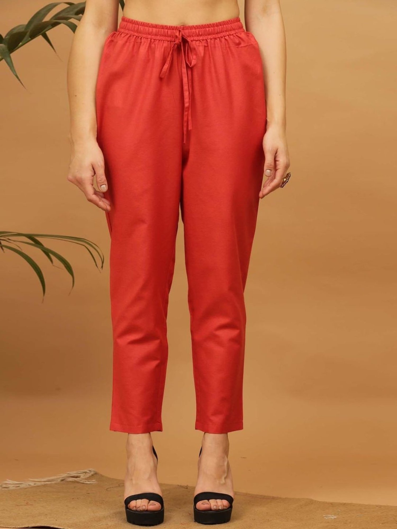 Saffron Threads Black Elasticated Palazzos